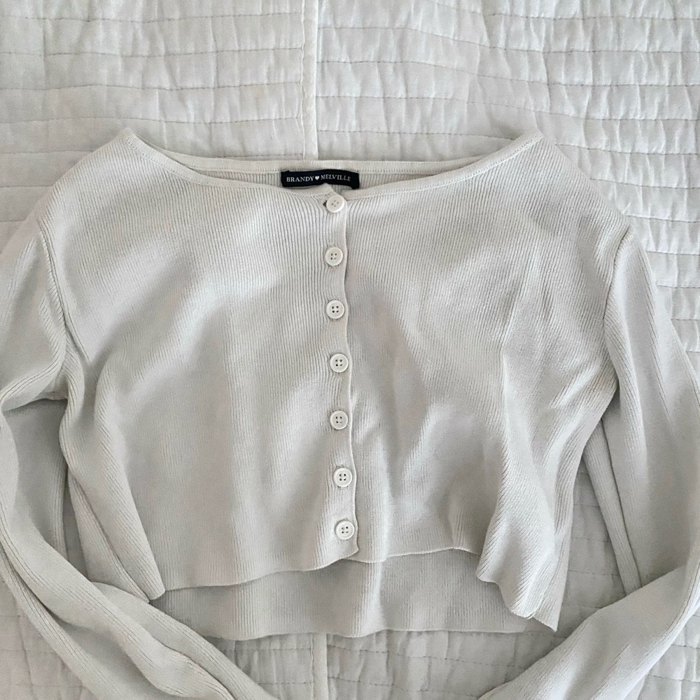 cream cropped cardigan